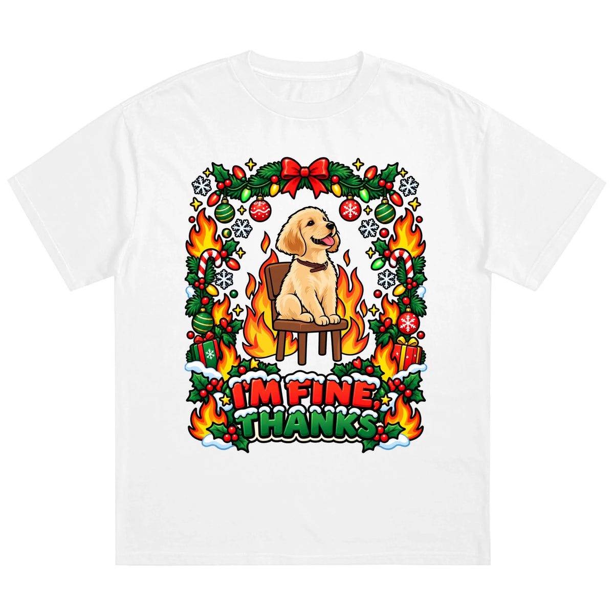 DOG FINE custom white T-shirt